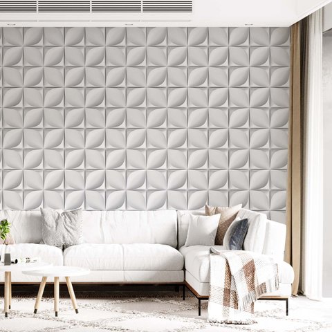 Papel de Parede Adesivo 3d Pétala Branco - 3,0m