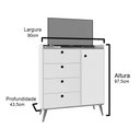 Ver imagem 6 de Cômoda Retrô com 4 Gavetas Raissa - Canela/ Off White - Lojas Rpm