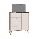 Ver imagem 5 de Cômoda Retrô com 4 Gavetas Raissa - Canela/ Off White - Lojas Rpm