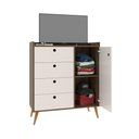 Ver imagem 4 de Cômoda Retrô com 4 Gavetas Raissa - Canela/ Off White - Lojas Rpm