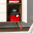 Ver imagem 3 de Cômoda Retrô com 4 Gavetas Raissa - Canela/ Off White - Lojas Rpm