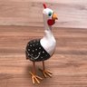 Escultura Galinha D'angola com Pintinho em Madeira - 2