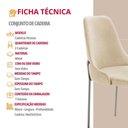 Ver imagem 6 de Conjunto com 2 Cadeiras Metal Vicenza Moderna Mobilia Linho Off White Prata