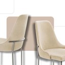 Ver imagem 4 de Conjunto com 2 Cadeiras Metal Vicenza Moderna Mobilia Linho Off White Prata
