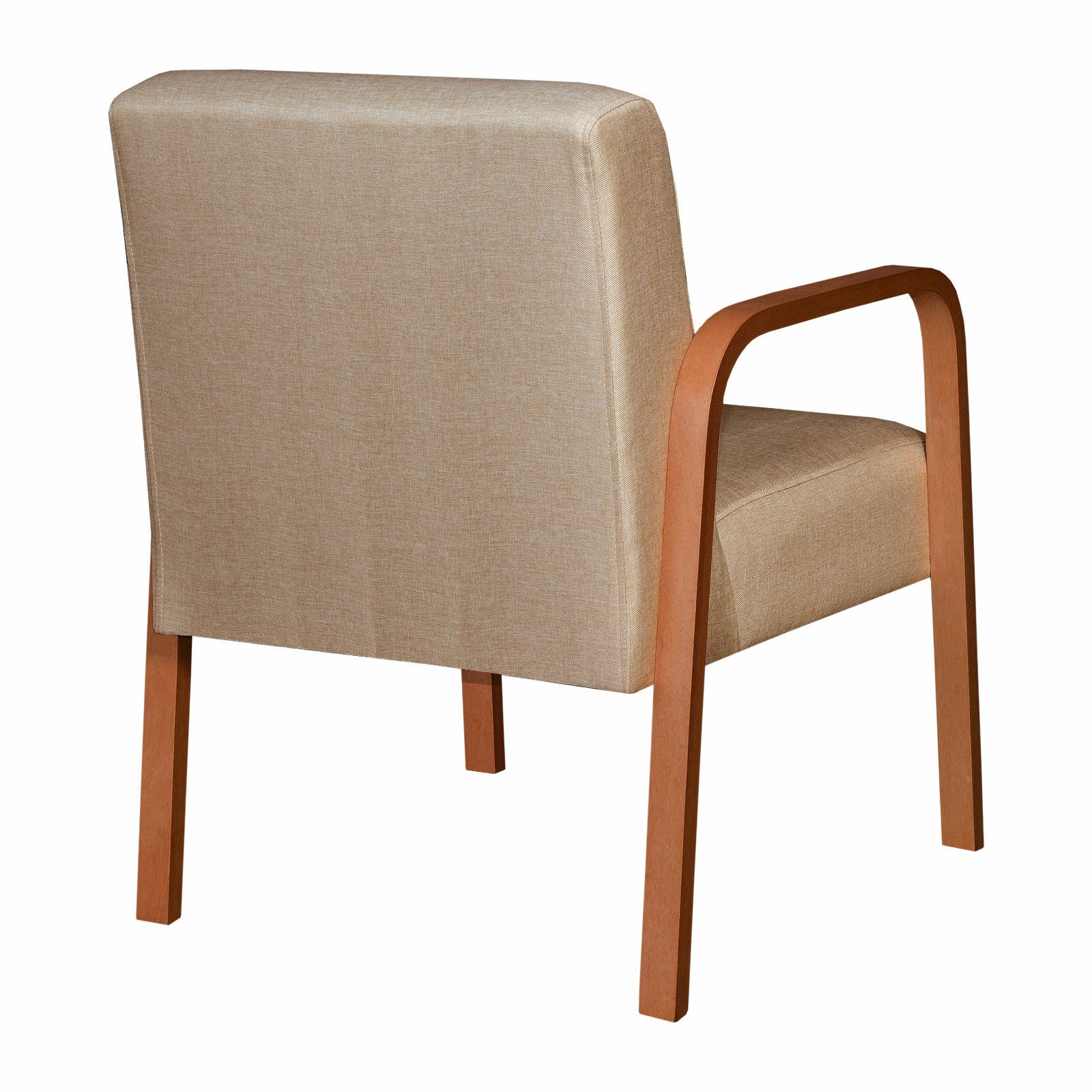 Poltrona Lara Cadeira decorativa Sala, Recepção - Linho Marrom - 2