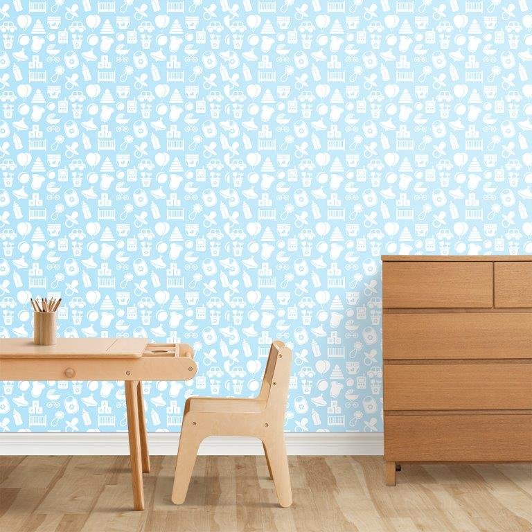 Papel de Parede Infantil Mundo Azul | MadeiraMadeira