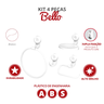 Kit Acessórios para Banheiro 4 Peças Linha Bello Cor Branco Durín - 2