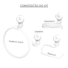 Kit Acessórios para Banheiro 4 Peças Linha Bello Cor Branco Durín - 3