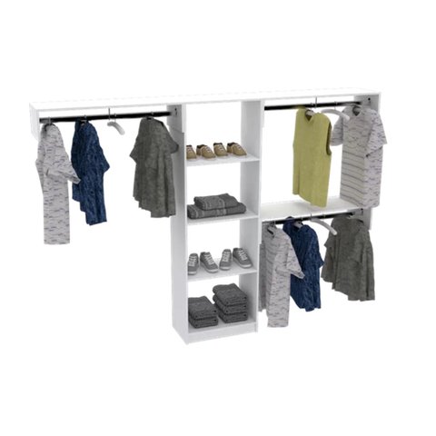 KIT LOJA ARMÁRIO E CABIDEIROS M175.2021.B (LOJA OU CLOSET) MUNDI MOVEIS