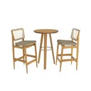 Ver imagem 2 de Conjunto Mesa Bistrô e 2 Banquetas em Madeira Maciça Linha Sala de Jantar Premium