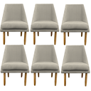 Ver imagem 1 de Kit 06 Cadeiras para Sala de Jantar Ana Pés Palito Suede Bege- D'classe Decor