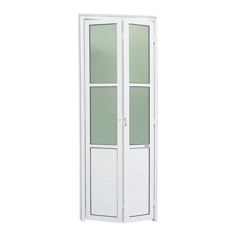 Porta de Alumínio Camarão 210x70cm com Vidro Boreal Linha 25 Brimak Abertura Esquerda Branco
