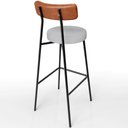 Ver imagem 7 de Kit 06 Banquetas Alta Cozinha Sala De Jantar Aço Milão L02 Couríssimo Camel Linho Cinza - Lyam Decor