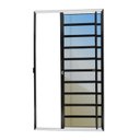 Ver imagem 1 de Porta de Correr com Travessas 2 Folhas Super Vidro Reflex 210cm X 150cm Brimak