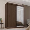 Guarda Roupa Casal 2 Portas de Correr 3 Gavetas Portugal com Espelho - Mais Móveis Cor New Canion/ - 1