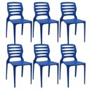 Ver imagem 1 de Kit 06 Cadeiras para Cozinha Área Gourmet Jardim Empilhável Larsen P03 Azul - Lyam Decor