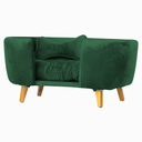 Ver imagem 1 de Poltrona Cama Pet Hanna Estofada Tecido Veludo Divini Decor:verde