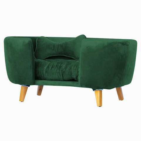 Poltrona Cama Pet Hanna Estofada Tecido Veludo Divini Decor:verde