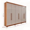 Ver imagem 4 de Guarda-roupa Casal Eldorado Premium 6 Portas 6 Gavetas com Pé 100% Mdf Cinamomo/off White - Pnr Móve