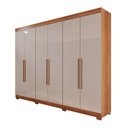 Ver imagem 2 de Guarda-roupa Casal Eldorado Premium 6 Portas 6 Gavetas com Pé 100% Mdf Cinamomo/off White - Pnr Móve