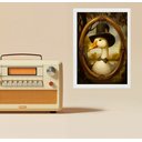 Ver imagem 1 de Quadro Decorativo Pato - Retrato Antigo 45x34cm:moldura Branca