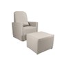 Poltrona Amamentação com Balanço + Puff Sintetico Bege Matrix Annecy - 1