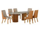 Ver imagem 1 de Conjunto Sala de Jantar Mesa Orgânica 200cm 6 Cadeiras Belle com Tampo Vidro Cinamomo/Sintético Terr