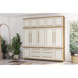 Roupeiro Channel Cinco Portas Nature/Off White - Fabri Móveis - 1