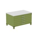 Ver imagem 2 de Mapoteca Mont 5 Gavetas 71,3cm x 120,4cm Aço Verde/Miro/Cinza