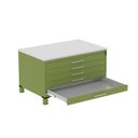 Ver imagem 4 de Mapoteca Mont 5 Gavetas 71,3cm x 120,4cm Aço Verde/Miro/Cinza