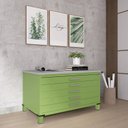 Ver imagem 1 de Mapoteca Mont 5 Gavetas 71,3cm x 120,4cm Aço Verde/Miro/Cinza