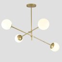 Ver imagem 3 de Lustre Lirio com 4 Globos Esfera de Vidro Branco - Ouro - 4-2622-14-br