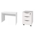 Ver imagem 2 de Conjunto Escrivaninha Gaveteiro 3 Gavetas Face College Branco Artany