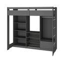 Ver imagem 4 de Cama Juvenil Multifuncional com Closet e 1 Gaveta Luna Grafite Espresso Moveis