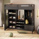 Ver imagem 1 de Cama Juvenil Multifuncional com Closet e 1 Gaveta Luna Grafite Espresso Moveis