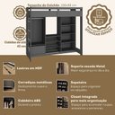 Ver imagem 5 de Cama Juvenil Multifuncional com Closet e 1 Gaveta Luna Grafite Espresso Moveis