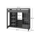Ver imagem 3 de Cama Juvenil Multifuncional com Closet e 1 Gaveta Luna Grafite Espresso Moveis