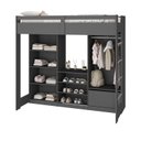 Ver imagem 2 de Cama Juvenil Multifuncional com Closet e 1 Gaveta Luna Grafite Espresso Moveis