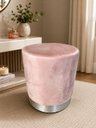 Ver imagem 1 de Puff com Rodapé Prata Nude Rose Veludo - Let Móveis