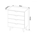 Ver imagem 3 de Cômoda 4 Gavetas Cm8026 Amêndoa/branco - Tecno Mobili