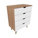 Ver imagem 2 de Cômoda 4 Gavetas Cm8026 Amêndoa/branco - Tecno Mobili