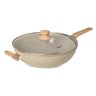 Oster Panela Wok com Tampa 5,5l Corpo em Aluminio e Revestimento Ceramico Marble Edition - Cinza Dus - 1