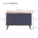 Ver imagem 2 de Aparador Buffet Murano Moderno 3 Portas MDP 115cm Carvalho e Azul Marinho Mercado Das Prateleiras