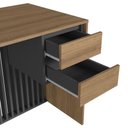 Ver imagem 3 de Conjunto Home Office 2 Peças Escrivaninha com Gavetas e Armário Mel/Grafite - Faema