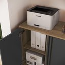 Ver imagem 4 de Conjunto Home Office 2 Peças Escrivaninha com Gavetas e Armário Mel/Grafite - Faema