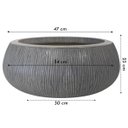 Ver imagem 7 de Vaso Relevo Oval Baixo 23 (40,2l) Cimento Queimado Nutriplan