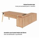Ver imagem 7 de Mesa Diretor Executiva 200 cm X 203 cm Pés Cavalete em Madeira com Caixa de Tomadas e Armário