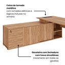 Ver imagem 6 de Mesa Diretor Executiva 200 cm X 203 cm Pés Cavalete em Madeira com Caixa de Tomadas e Armário