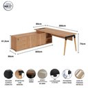 Ver imagem 3 de Mesa Diretor Executiva 200 cm X 203 cm Pés Cavalete em Madeira com Caixa de Tomadas e Armário