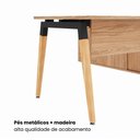 Ver mais imagens de Mesa Diretor Executiva 200 cm X 203 cm Pés Cavalete em Madeira com Caixa de Tomadas e Armário